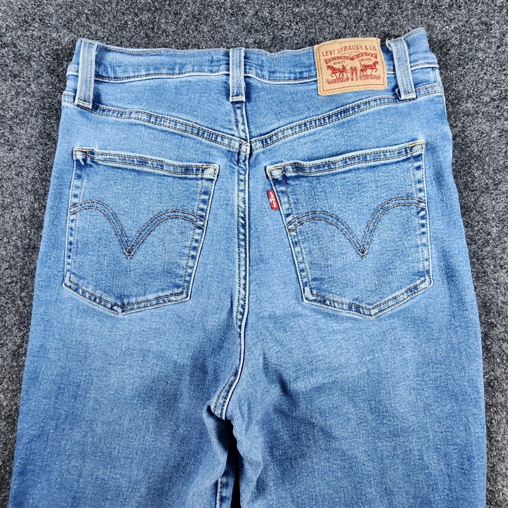 Levi's Ribcage Boot Cut Jeans Women 30x33 Fit 28×31 Blue High Rise Button Fly - Picture 4 of 12